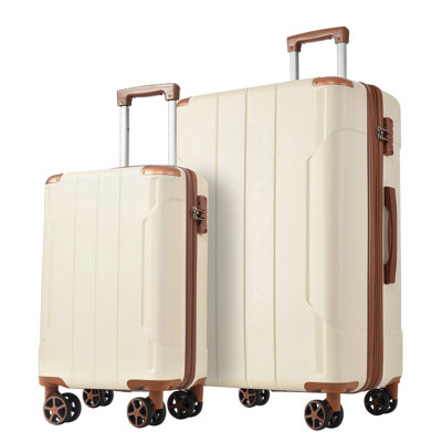Hardshell ABS Luggage Sets 2 Piece Suitcase Set Expandable With TSA Lock Spinner Wheels For Men Women