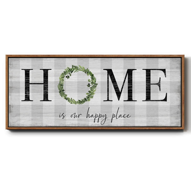 Home is our Happy Place - Toile encadrée, H 20 po x l 50 po