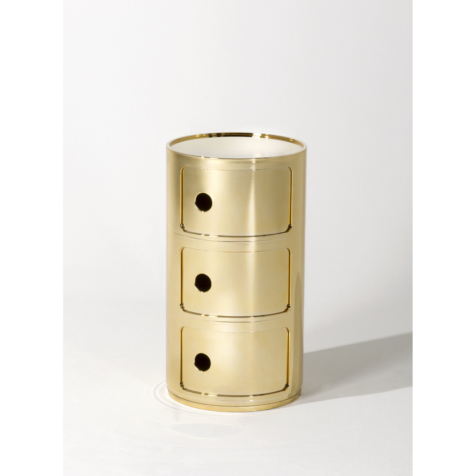 Precious Componibili Round Storage Modules, Gold, 3 Hi
