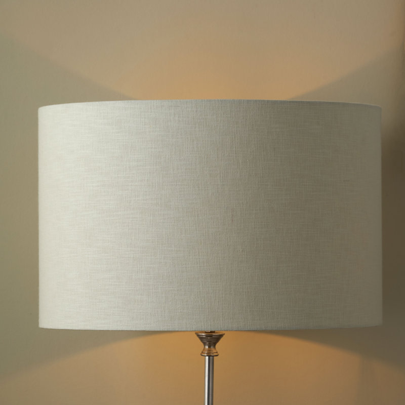 Lino Self Lined Linen Drum Shade, 23cm H x 35cm W x 35cm D, Cream