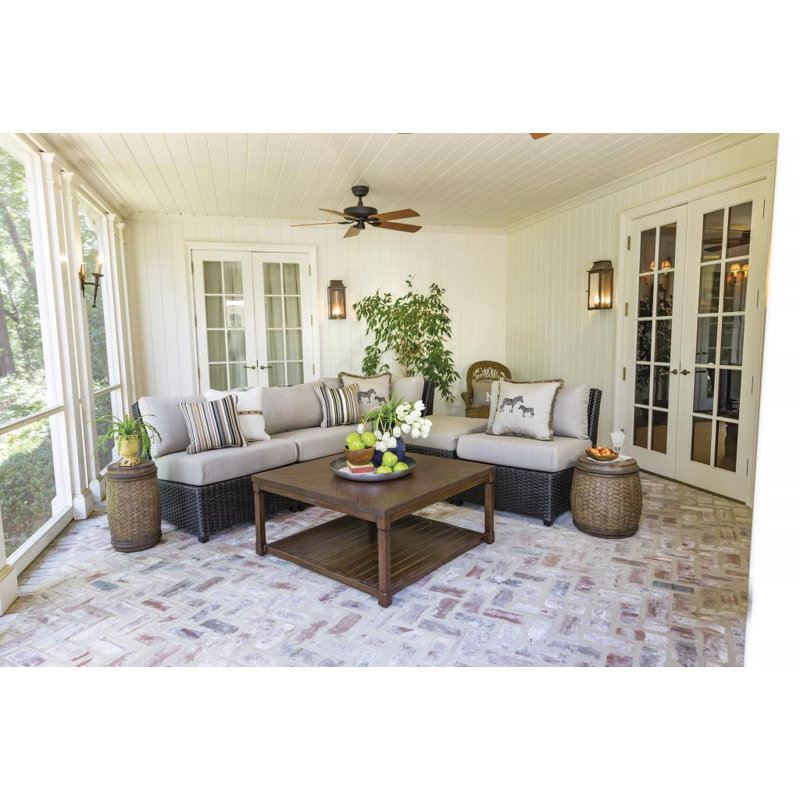 Siesta Key Outdoor Ottoman, Cast Ash Sunbrella® Plainweave