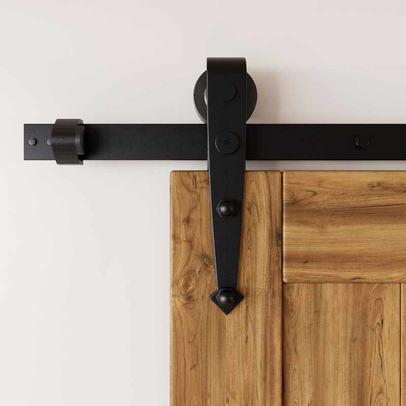 Ensemble de quincaillerie à une porte noire à une voie et sans dérivation (portes non incluses), 132 po