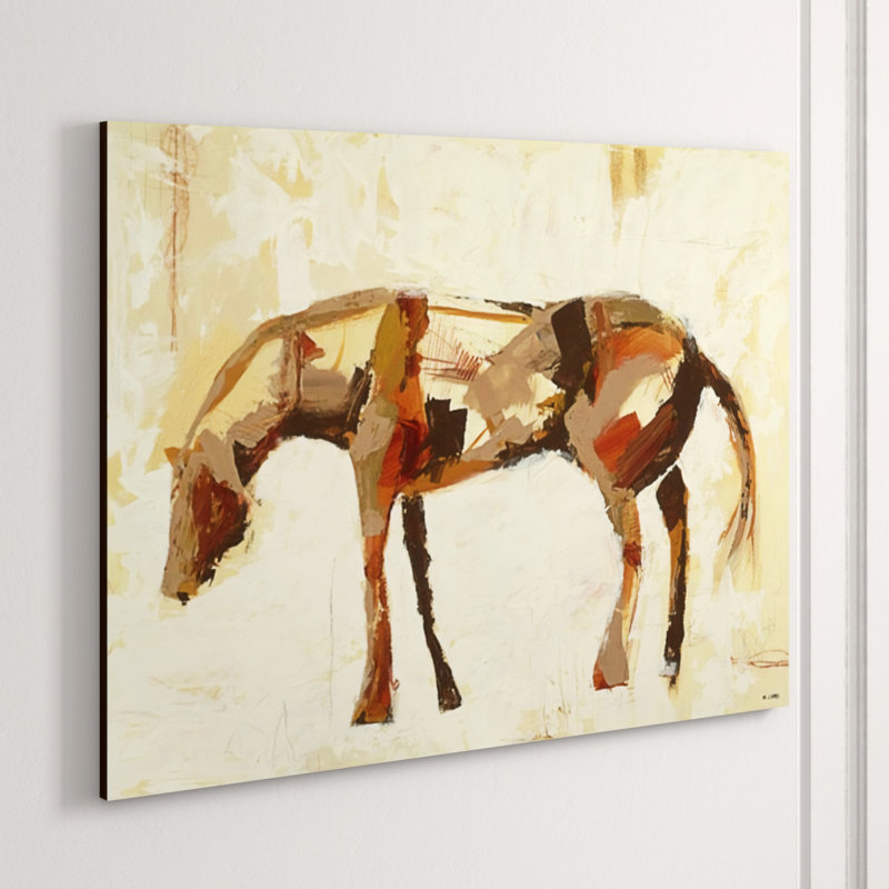 Standing Horse II Painting by Milton Coppo, Glass Coat, 40" H x 53" W x 1.5" D
