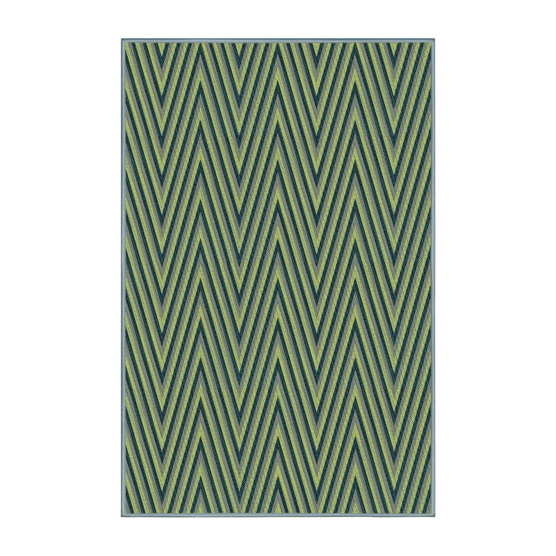Tapis bleu tissé à la machine, Rectangle 7 pi x 9 pi