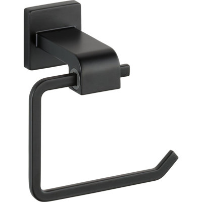 Ara Wall Mount Open Square Toilet Paper Holder Bath Hardware Accessory in Matte Black