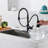 Pull Down Single Handle Kitchen Faucet with Deck Plate-100865071