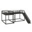Full And Twin Size L-Shaped Bunk Bed With Slide And Short Ladder, Black-76522231