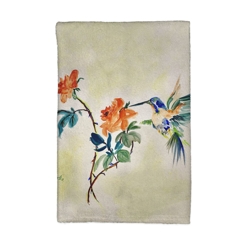 Torchon colibri et rose