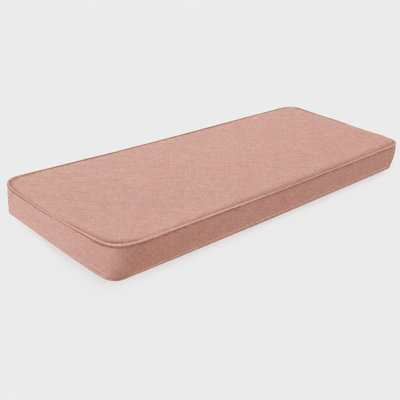 Coussin de banc intérieur pour l'extérieur de 2 po d'épaisseur et de 26 po de largeur sur mesure avec housse imperméable en chenille, mousse 75D haute résilience, fond gris antidérapant et passepoil double