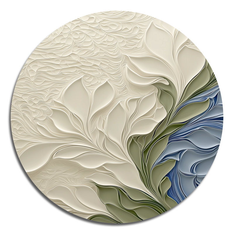 Fleurs océaniques de courants océaniques - art mural floral abstrait en métal, art mural imprimé bleu, H 36 po x l 36 po
