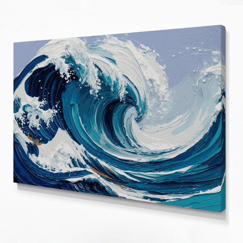 Art mural sur toile Coastal Wave Abstraction Elite, H 8 po x l 10 po