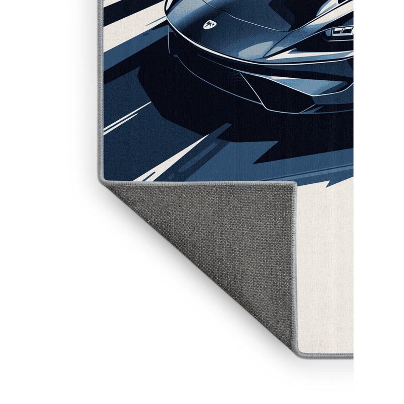 Tapis gris moelleux et doux pour voiture de sport électrique Edens, 3 X 5