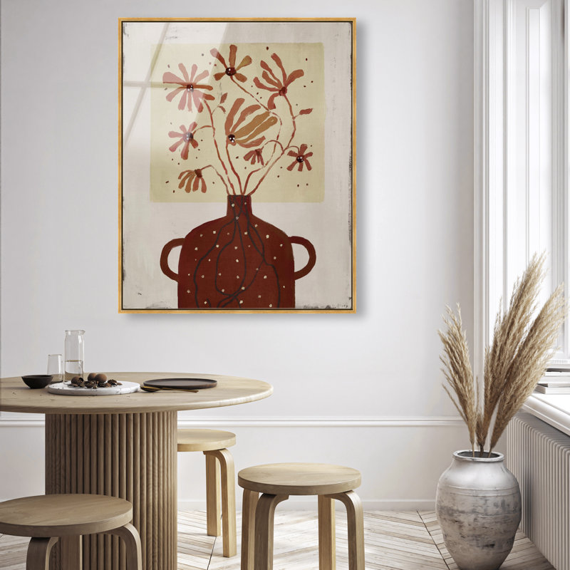 Cherry Flower Vase Print by Oliver Gal, 46" H x 37" W, Gold Floater Frame