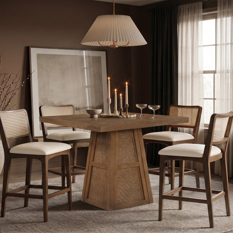 Table de salle à manger 36,25 po Dele, 36.25", Brun