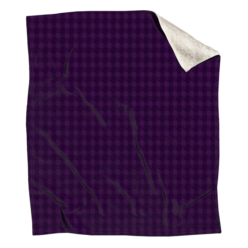 Couvertures mauves à motif pied-de-poule, L 60 po x H 80 po