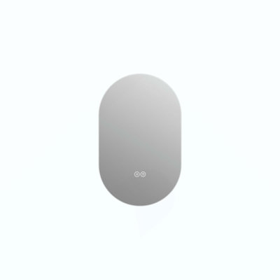 Capsule LED Backlit Bathroom Mirror with Anti-Fog, 3-Color Temperature, Stepless Dimming, Memory Function, IP44 Waterproof, Horizontal or Vertical Mount