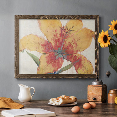 «Blooming Lily», peinture sur toile encadrée