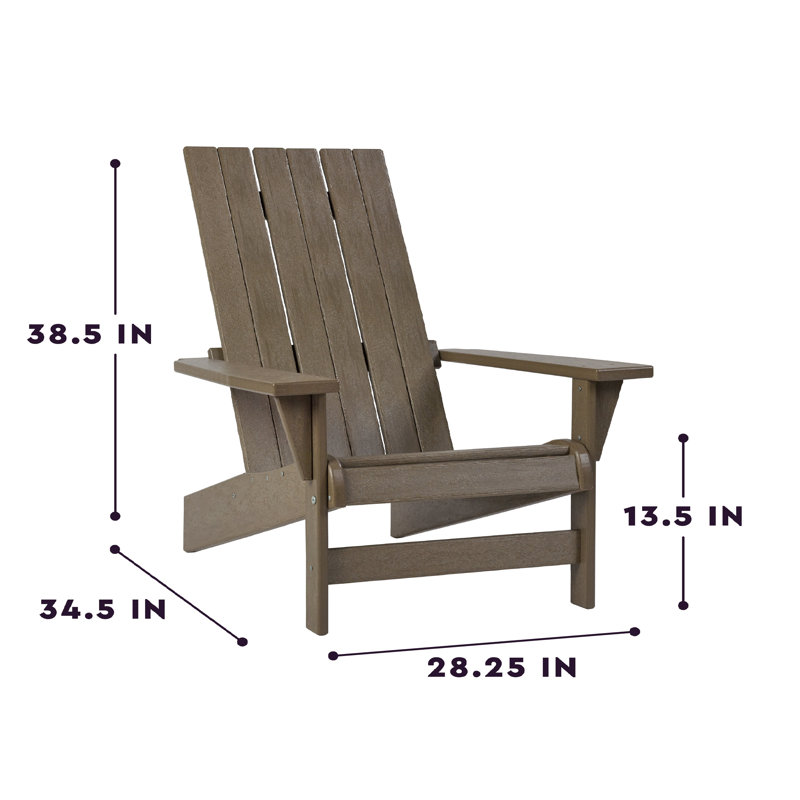 Weatherwood Plastic Adirondack Armchair for Outdoor Use