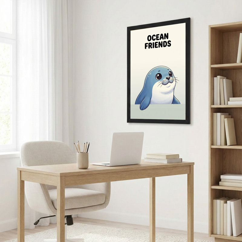 «Ocean Friends Seal», ensemble de 1 reproduction d'art sur toile tendue, H 30 po x l 20 po