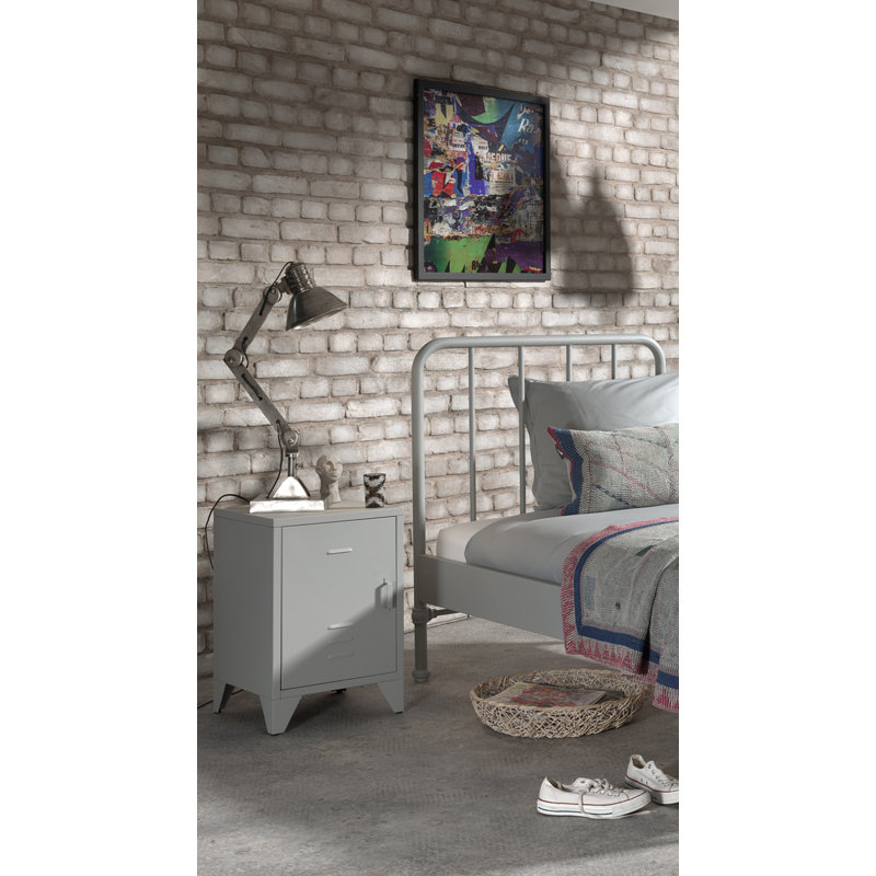 BRONXX Night Console Industrial Look Matt, Grey