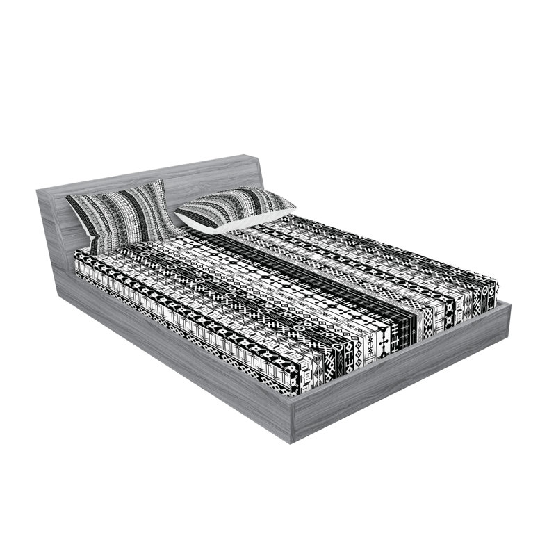 Drap-housse et coussin décoratif Ambesonne, Ensemble de draps pour grand lit + 5 pièces suppl
