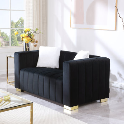 Clifford 62.6" Velvet Square Arm Loveseat