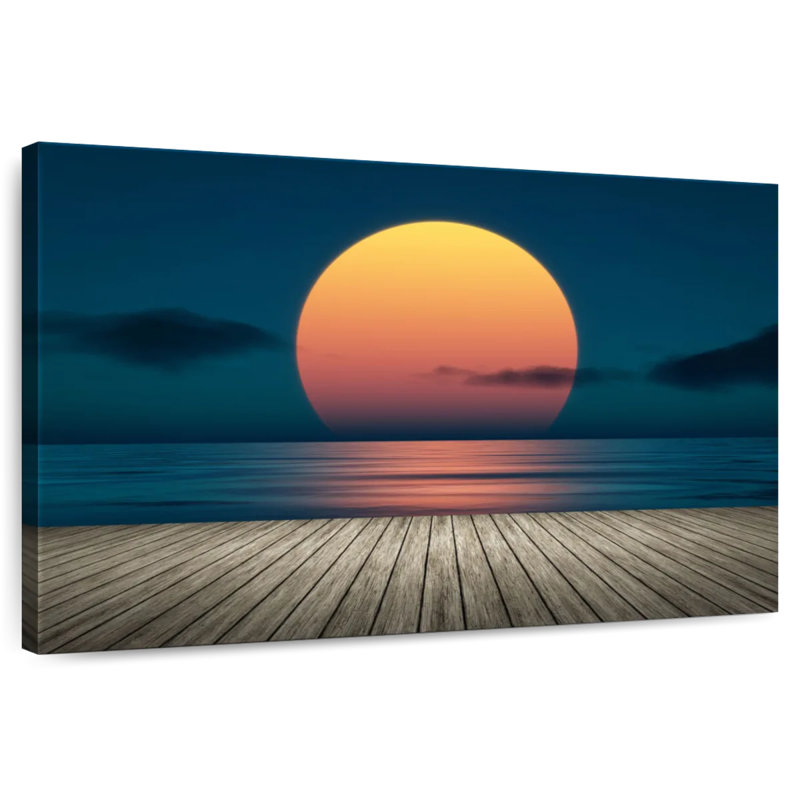 Gillard, coucher de soleil depuis le quai, H 8 po x l 12 po