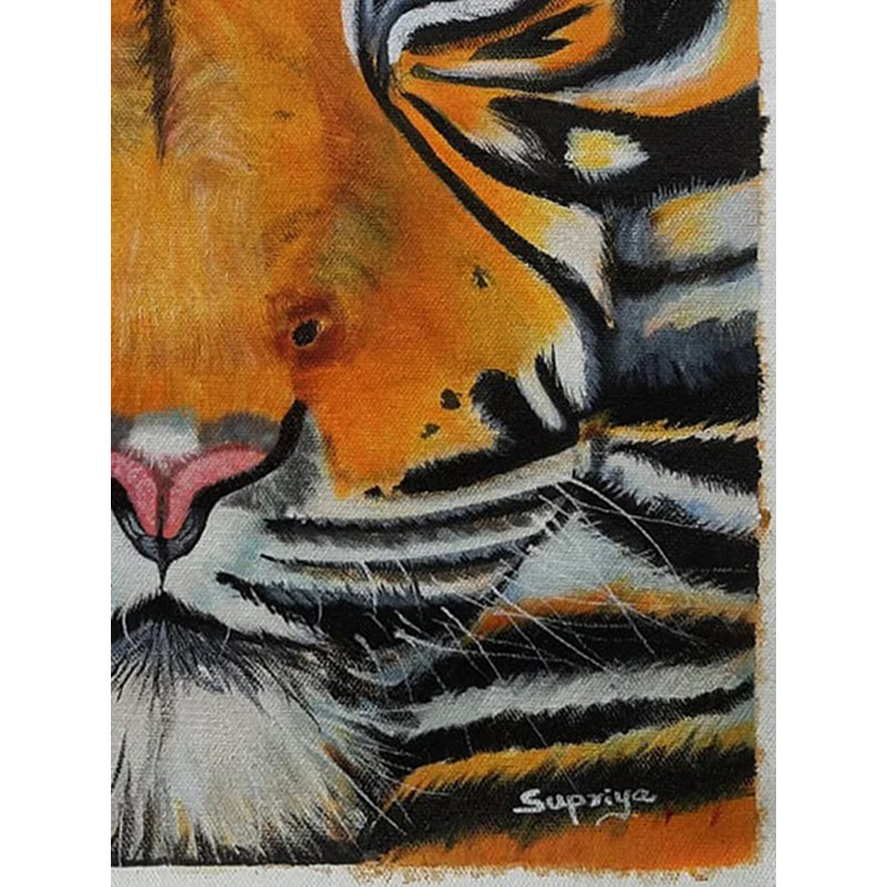 Des yeux vifs - Le tigre | Acrylique sur toile | Par Supriya Jammalamadaka