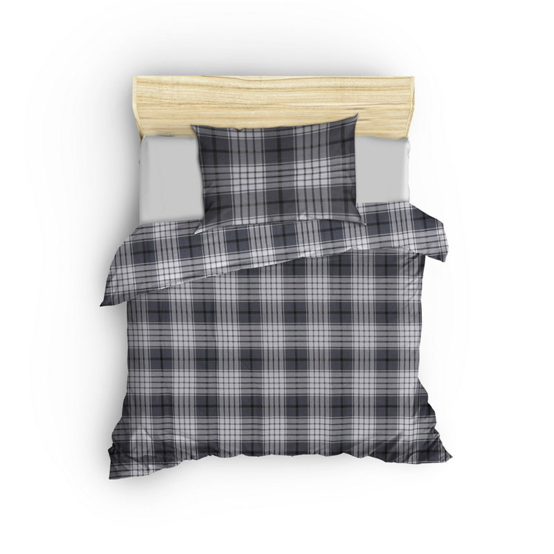 Ensemble de housse de couette Summer, Noir / blanc / gris, Housse de couette 61 po x 87 po + 1 taie d'oreille