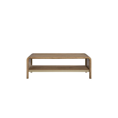 Amy Aurora Waterfall Wood Cocktail Table, Latte