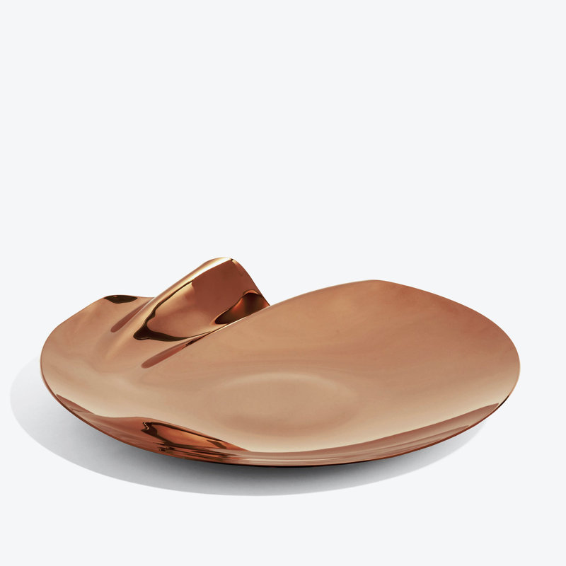 Serenity Platter, Large, Gold, Rose Gold Polished Stainless Steel