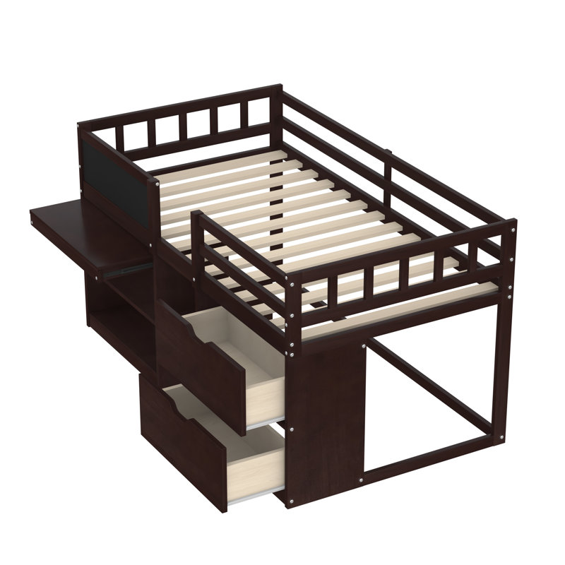 Evren Kids Twin Loft Bed, Espresso
