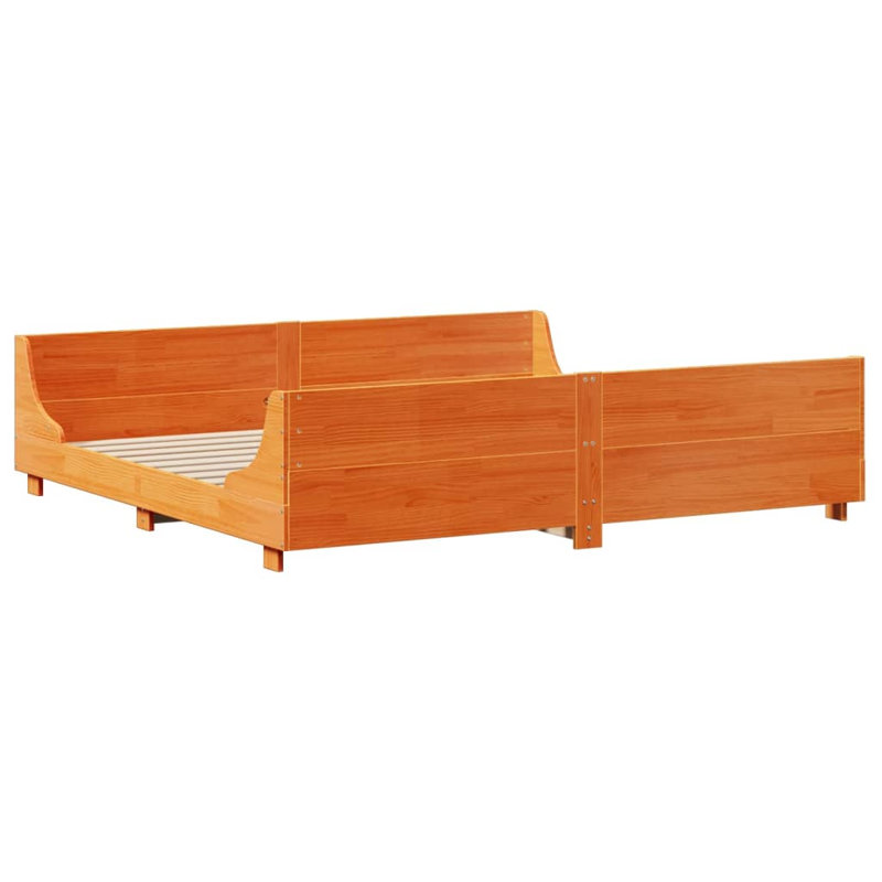 Boilleau Solid Wood Bed, Wax Brown, 180 x 200 cm