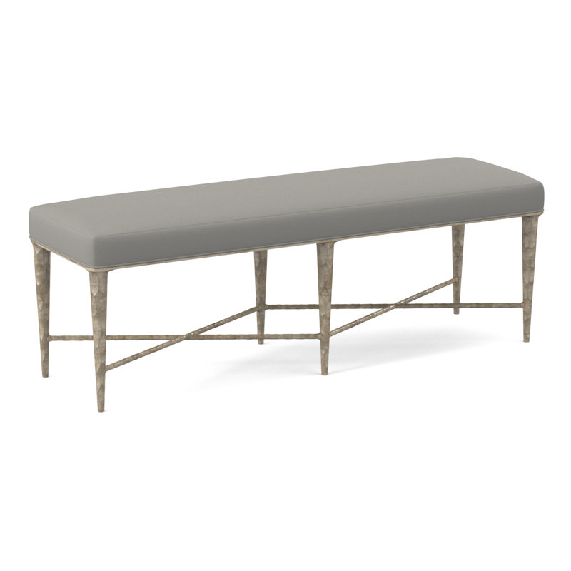 Chiseled Upholstered Bench, Fizz Ivory 100% Polyester