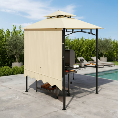 Abri de barbecue pratique, abri de jardin extérieur avec auvent latéral, tablettes latérales et crochets