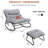 Outdoor Papasan Rocking Chair with Ottoman, Lounge Chair with Cushion & Sturdy Metal Frame, Patio Rocker Chair for Balcony Backyard Porch Bedroom, Gray-75091140