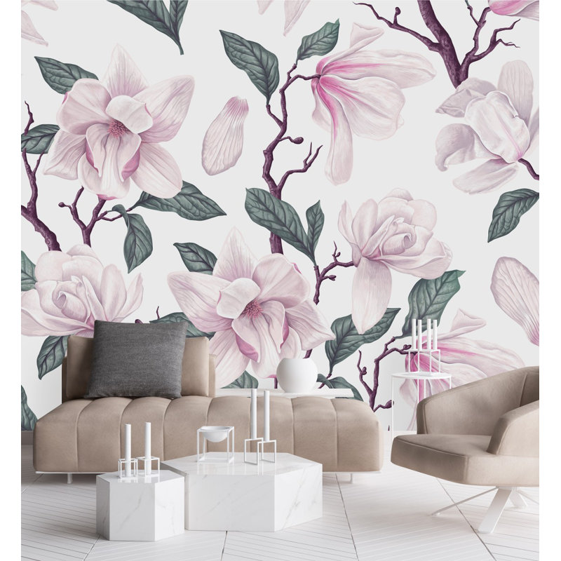 Floral Wall Mural, 8.33' W x 8.33' L