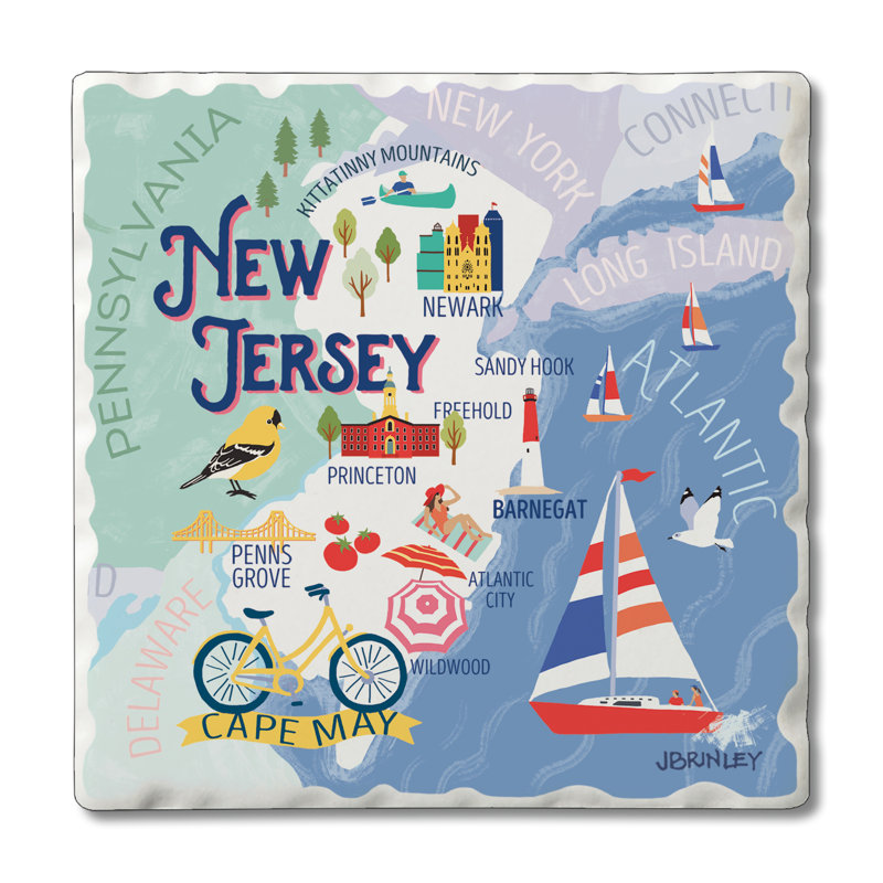 Ensemble de sous-verres 4 pièces Thirlystone New Jersey