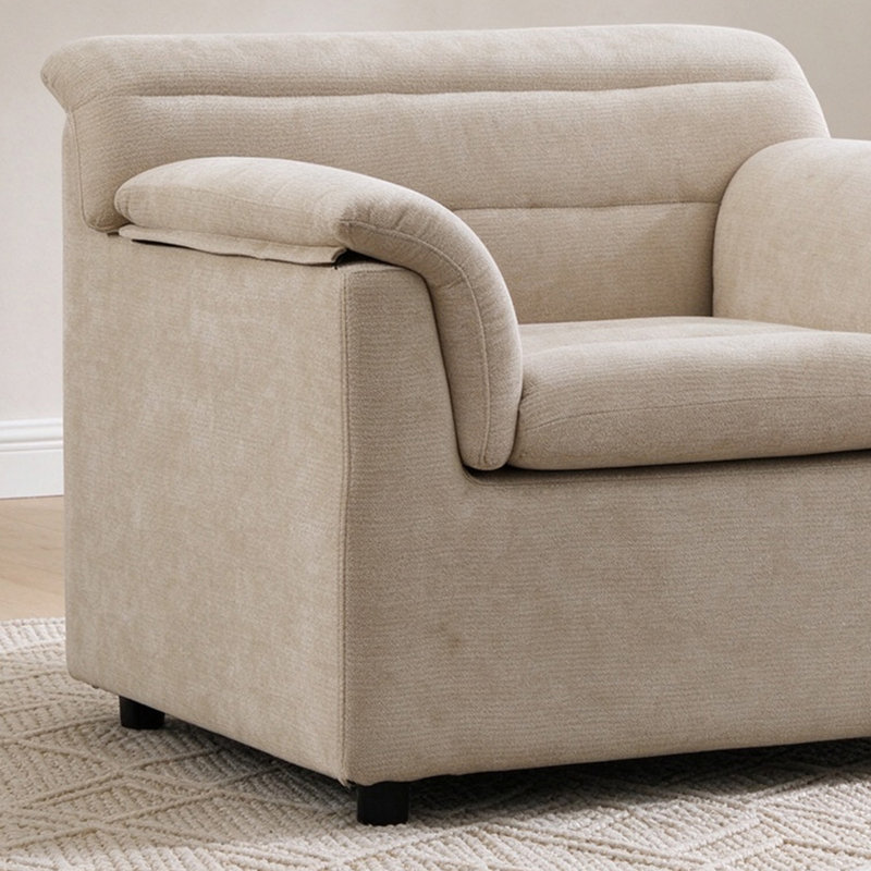 Fauteuil d'appoint rembourré surdimensionné et déhoussable de 97 cm de large, fauteuil en chenille, canapé une place pour salon