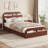 Twin Bed Frame with Storage Headboard, Solid Wood with Raised Footboard, Twin Size, Low Platform Design, Sturdy Slat Support, Natural Finish, Bedroom Use-35143900
