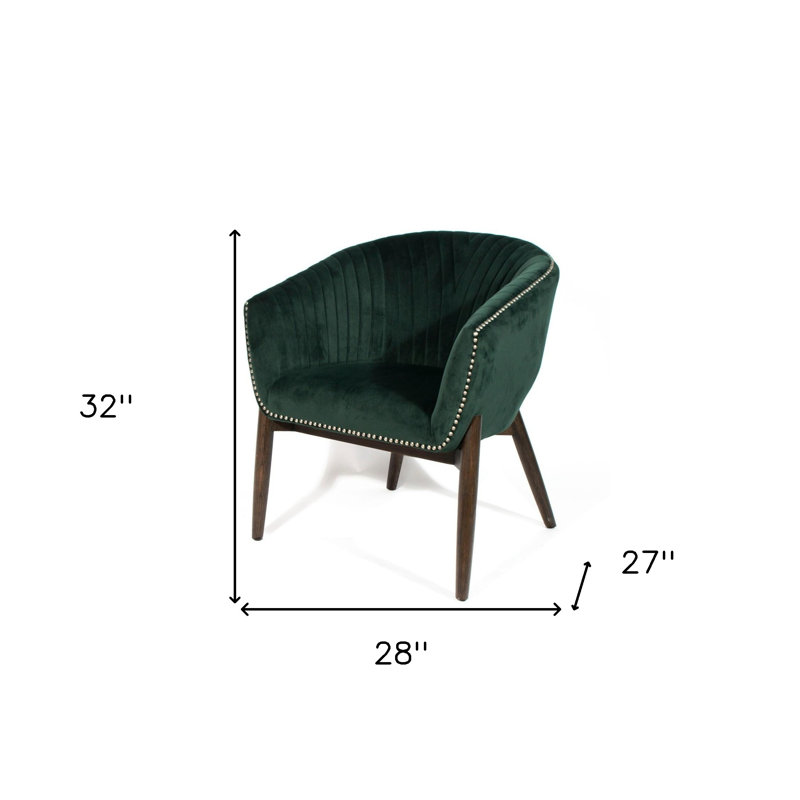 Fauteuil 28 po en velours vert et brun