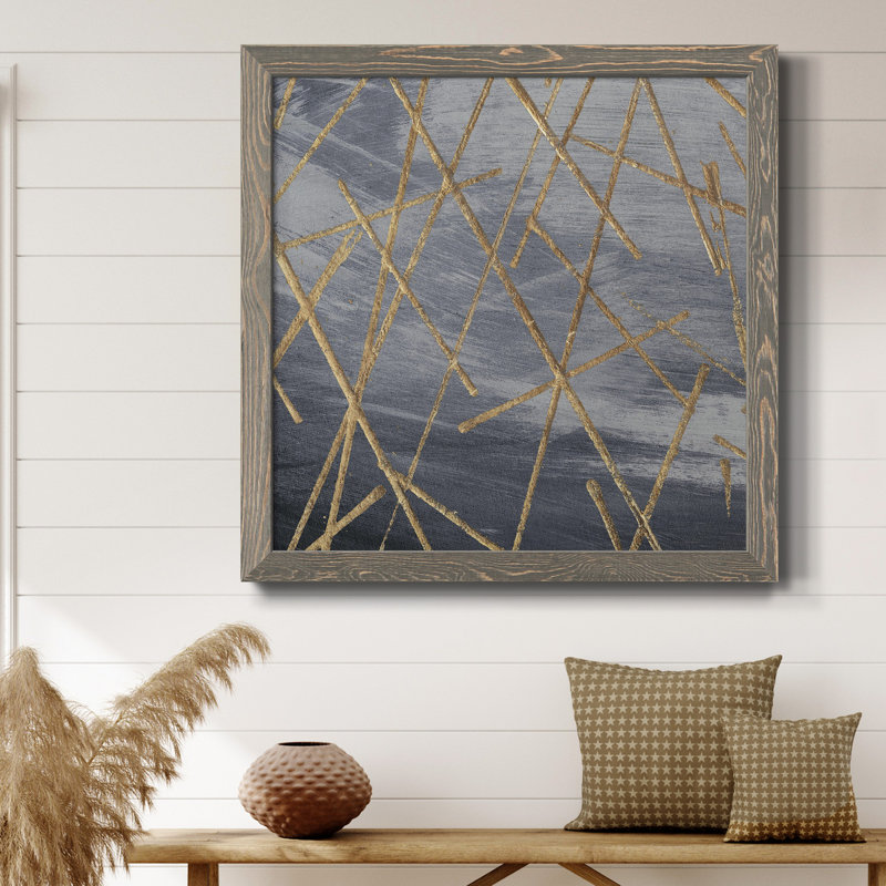 " Gold Matrix ", Grey Framed, 17" H x 17" W x 1" D, No Mat
