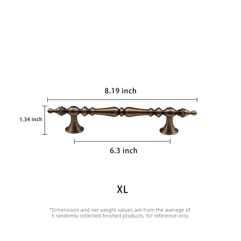 6-3/10" Centre to Centre Bar Pull Multipack, Antique Brass