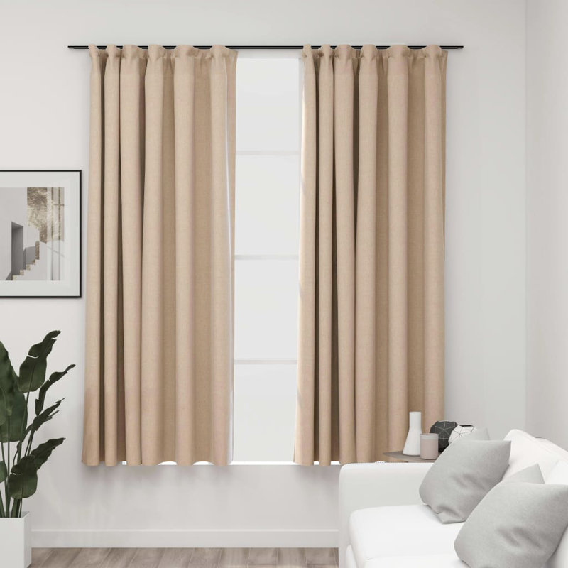 Blackout Curtain, Width 140 x Drop 175 cm, Beige