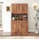 Armoire de cuisine Isildo avec portes, tiroir et tablettes ouvertes