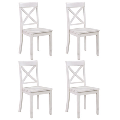 Bronxton 17" Wide Wooden Dining Chairs With Cross-Back Design(Set Of 4)