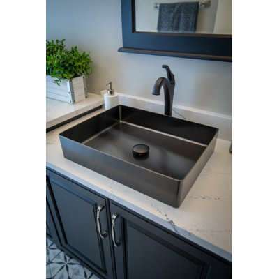 Stainless Steel Rectangular Vessel Bathroom Sink