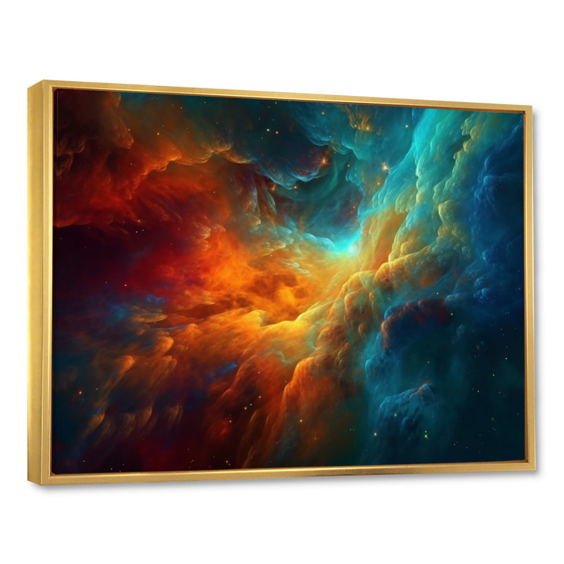 Revolution Space II sur impression sur toile, H 12 po x l 20 po x P 1 po, Cadre flottant doré