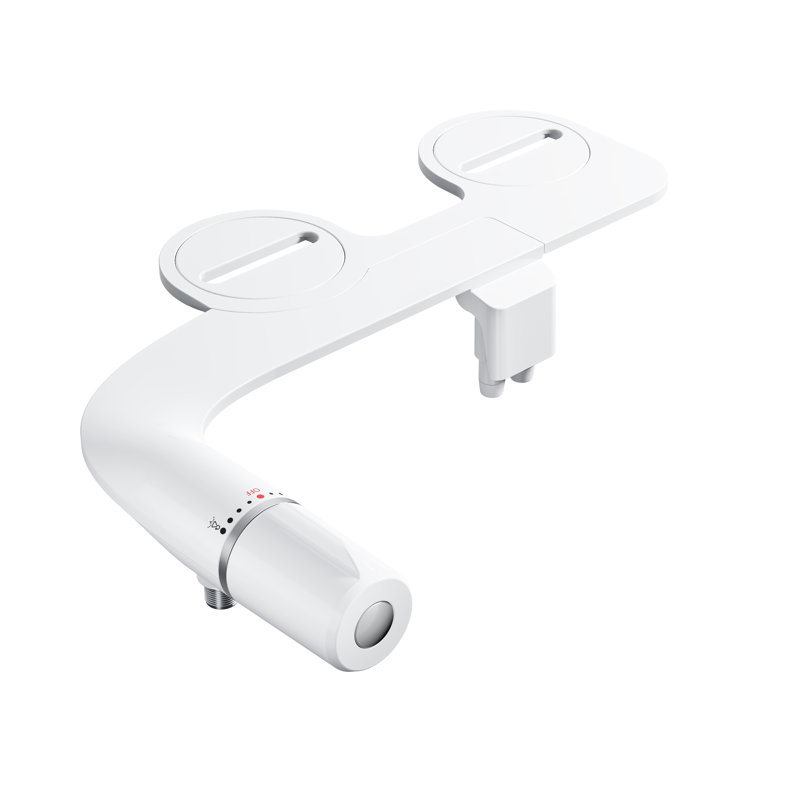 Ultra-slim Non-electric Bidet Attachment, Dual Nozzle With Guard Cover, White