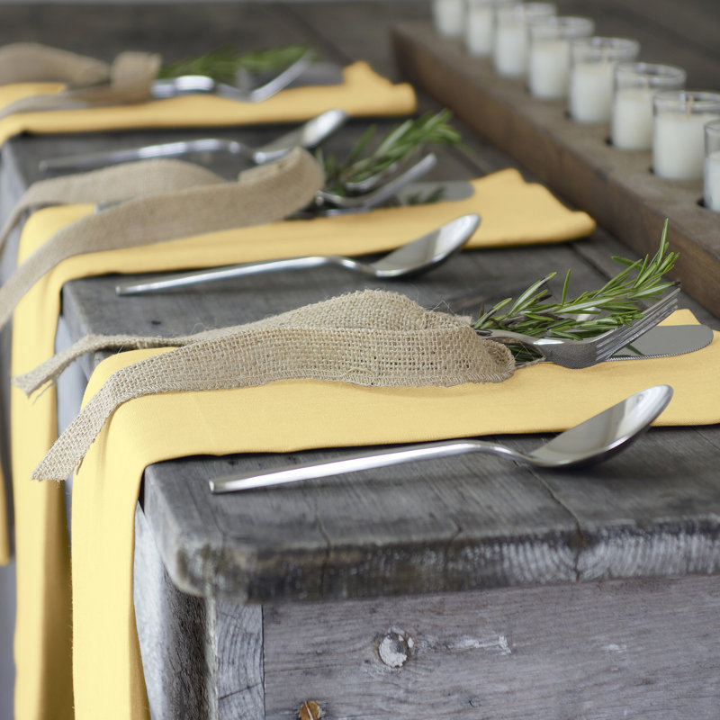 La Classica 4 Piece Linen Napkin Set, Lemon